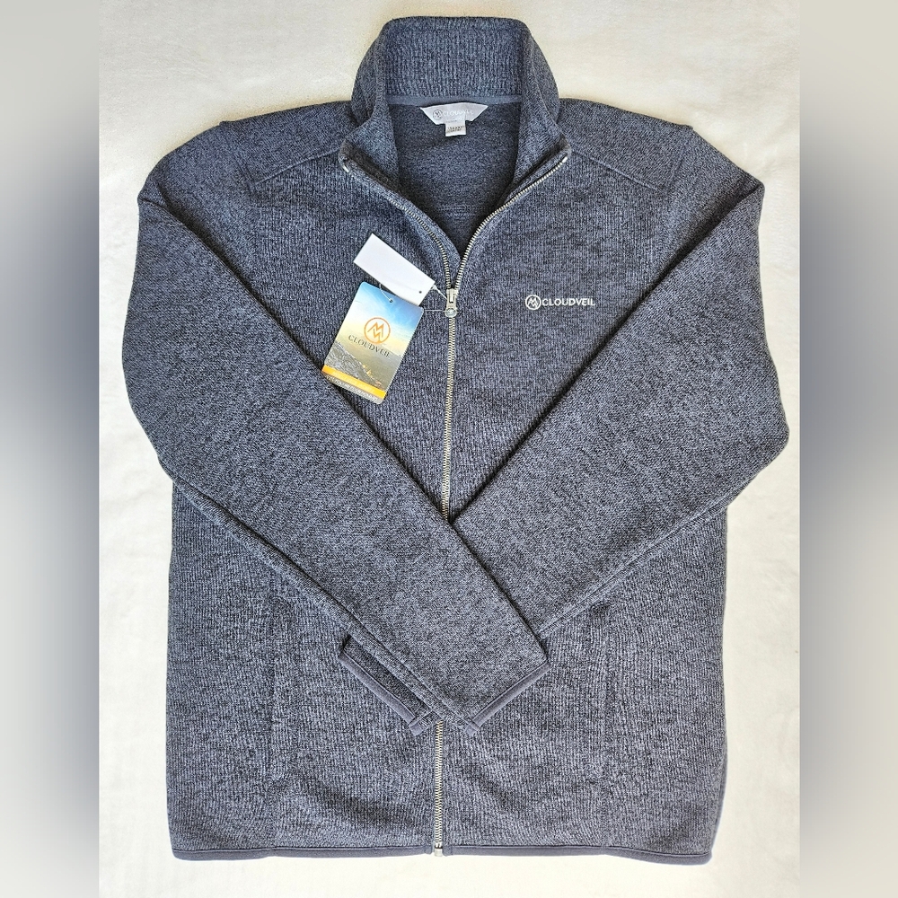 NWT Cloudveil Men's Charcoal Zip-Up Sweater - Size Med